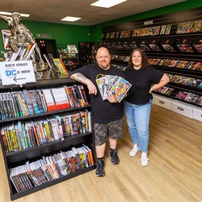 Owners Chris & Jessica, Crooked Dog Comics
