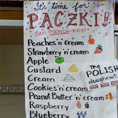 Paczki menu sign