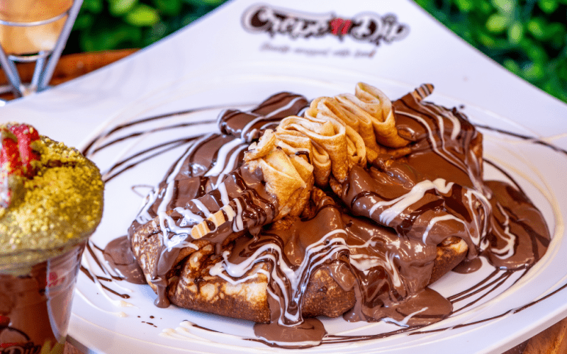 Image of chocolate covered Crepe from Crepe n Dip