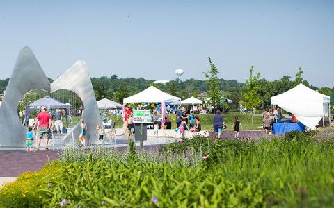 Sculpture at Marcum Park during Hamilton Flea